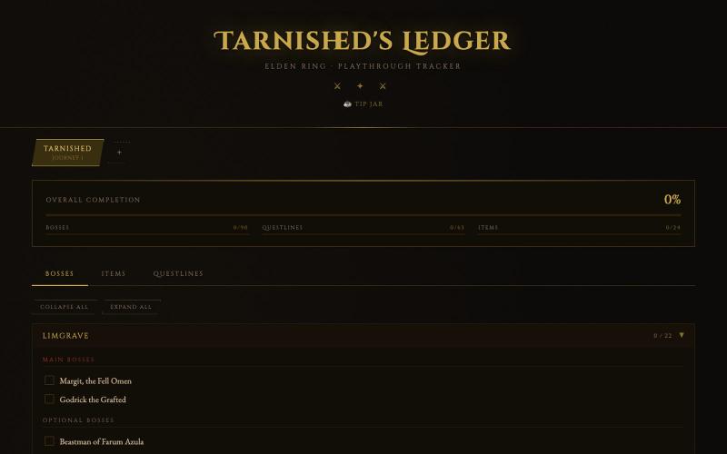 Tarnished's Ledger — screenshot