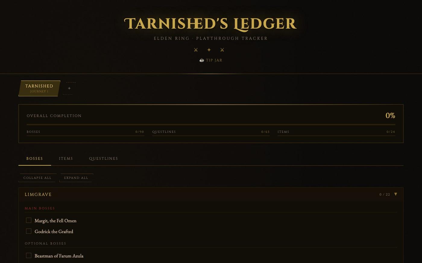 Tarnished's Ledger — screenshot