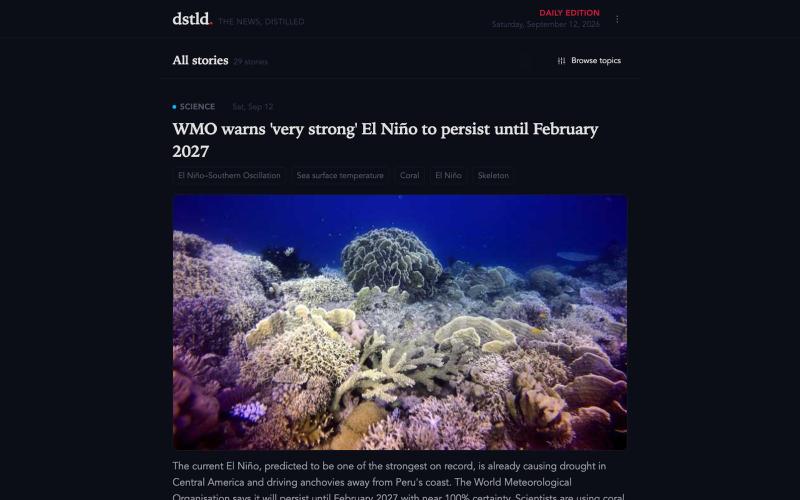 dstld — the news, distilled — screenshot