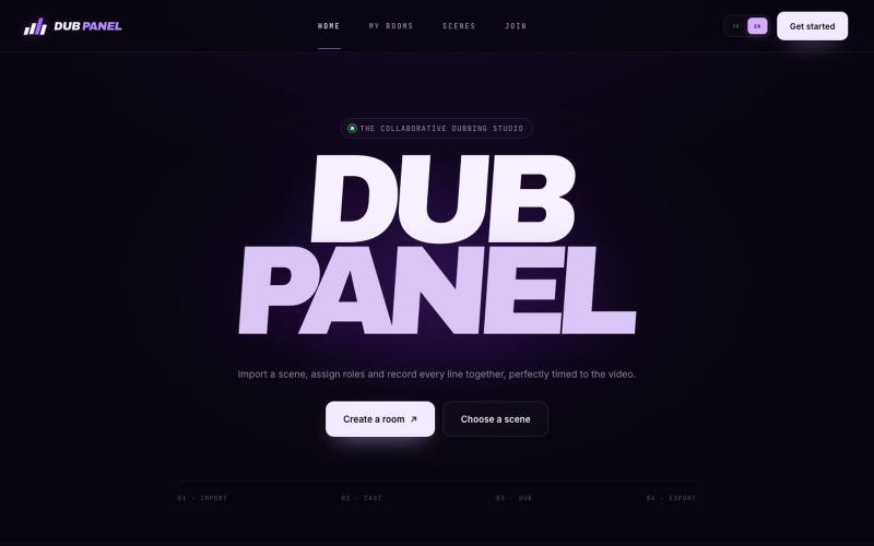 Dub Panel — Studio de doublage collaboratif — screenshot