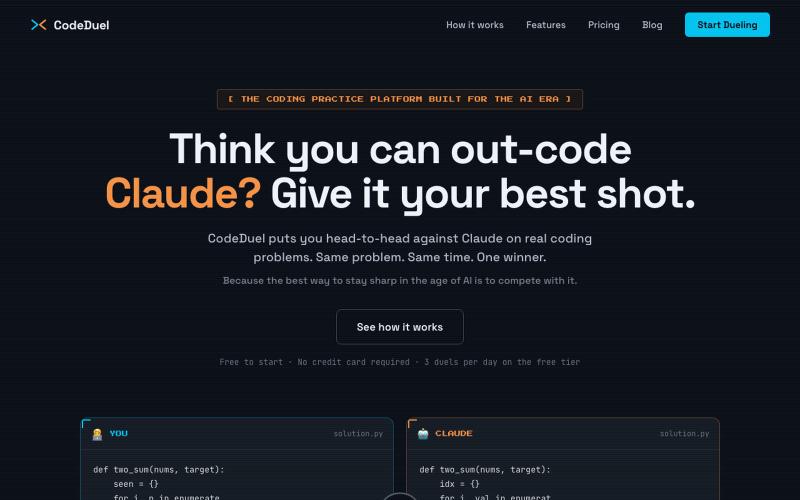 CodeDuel — Compete Against AI to Stay Sharp — screenshot