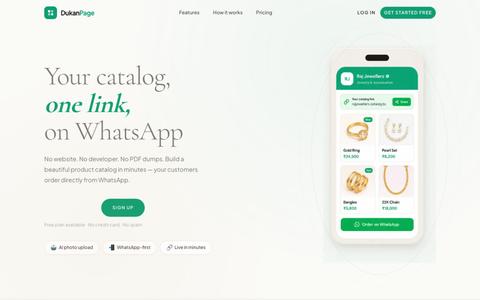 DukanPage — Catalog pages for Indian sellers — screenshot