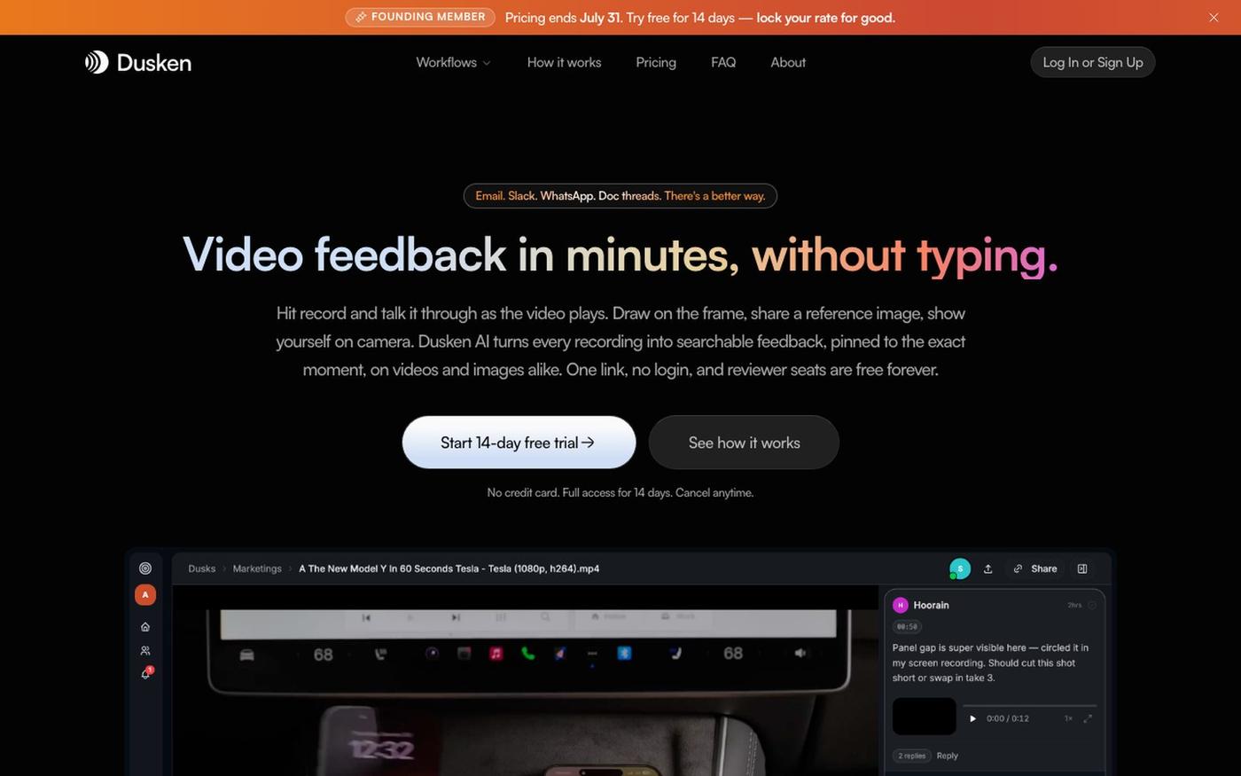 Dusken: Video & Image Review for Creative Teams — screenshot