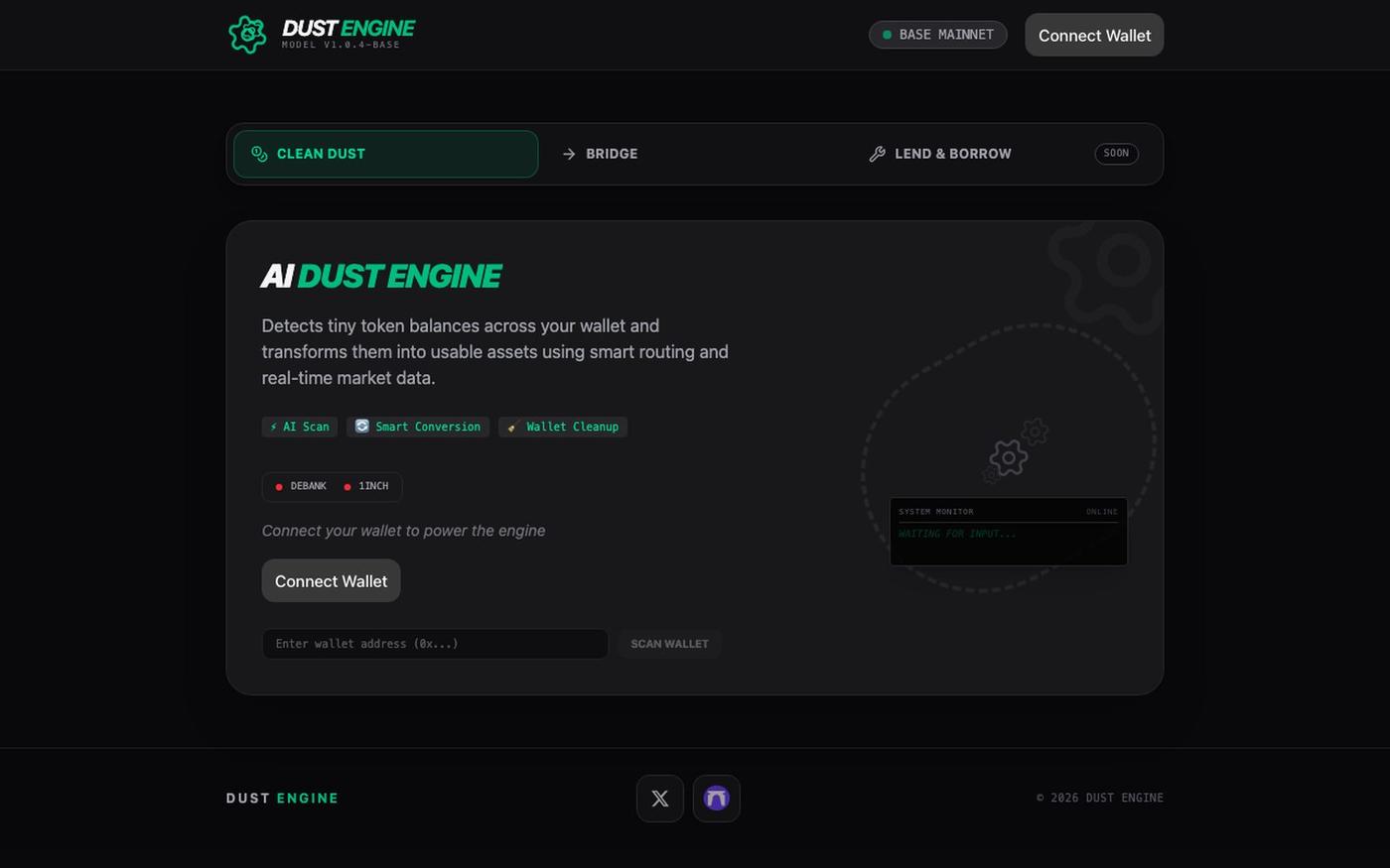 Dust Engine - Base Network Dust Cleaner — screenshot