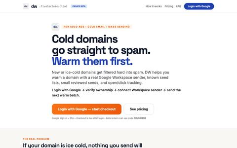 DW Domain Warming Tool for Google Workspace Senders — screenshot