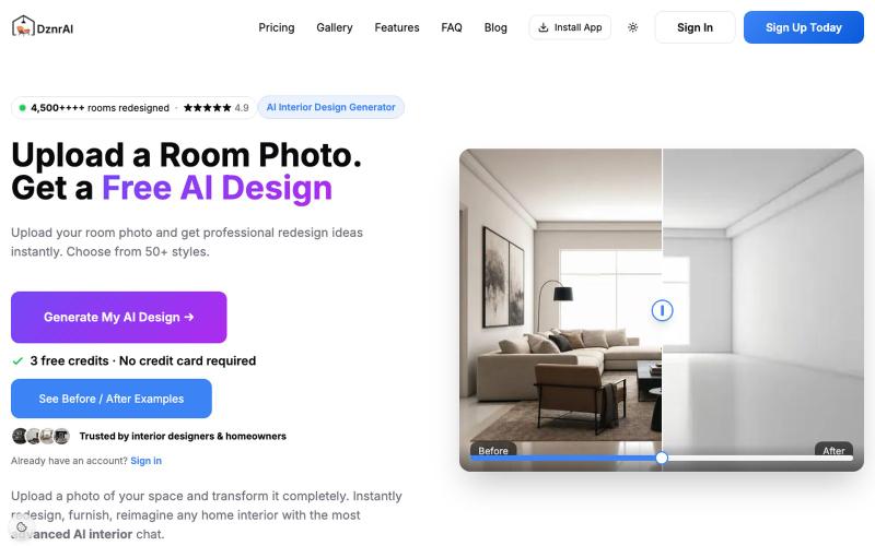 AI Interior Design - Redesign Your Home in Seconds — screenshot