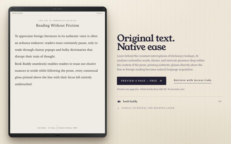 Book Buddy — Kindle Book Annotator | EPUB & PDF Word Wise Tool — screenshot