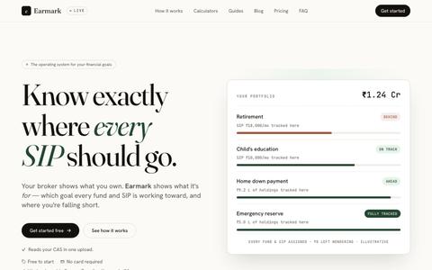Earmark — Every investment should have a purpose — screenshot