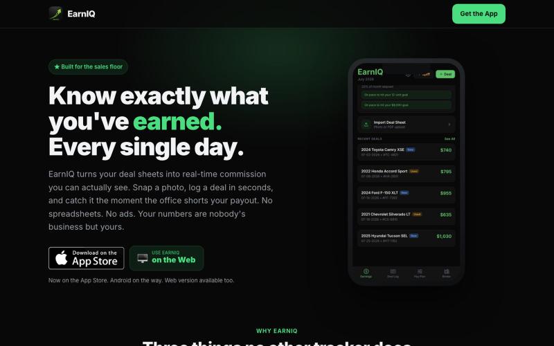 EarnIQ — Know exactly what you've earned, every day — screenshot