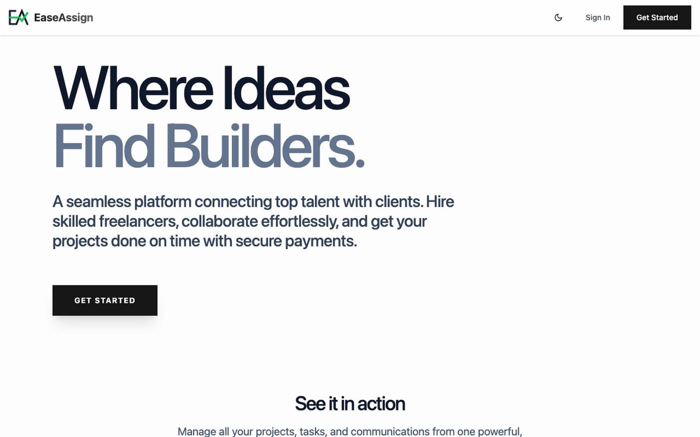 EaseAssign | Hire Top Freelance Talent & Manage Projects — screenshot