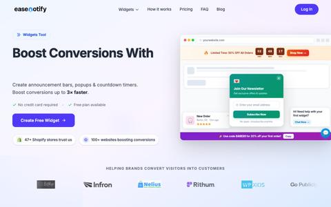 EaseNotify – Free Announcement Bar & Widget Builder — screenshot