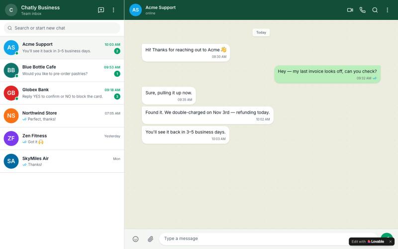 Chatly — Business Messaging — screenshot
