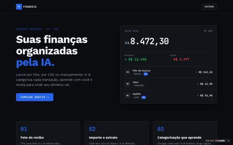 FinanceIA — Finanças Pessoais com Categorização por IA — screenshot