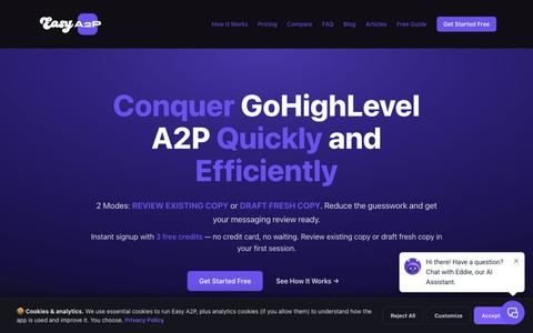 Easy A2P — Conquer GoHighLevel A2P 10DLC Registration — screenshot