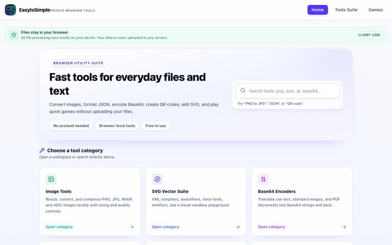 EasyIsSimple - Private Browser Utility Tools — screenshot
