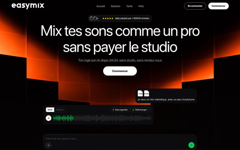 Easymix — Mix tes sons comme un pro, sans payer le studio — screenshot