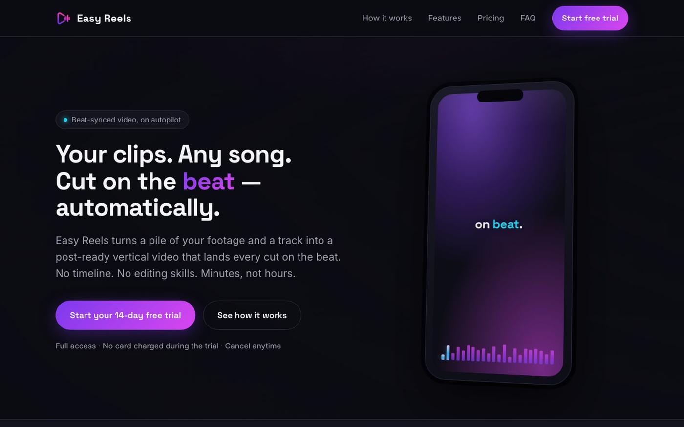Easy Reels — Beat-synced reels, automatically — screenshot