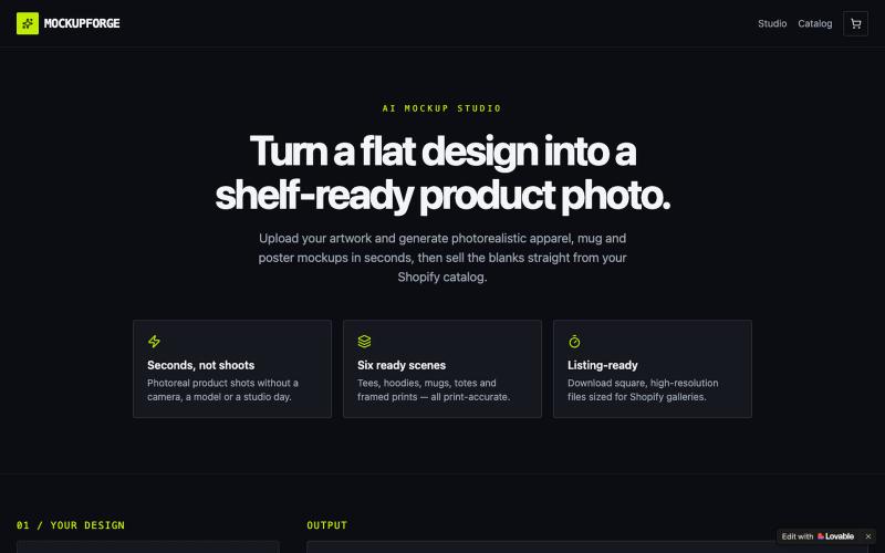 MockupForge — AI product mockups for your Shopify store — screenshot