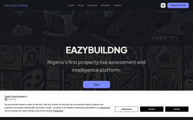 EazyBuild | Nigeria's Property Development Platform — QuESTT, BEGiN, HOMES & WaV — screenshot