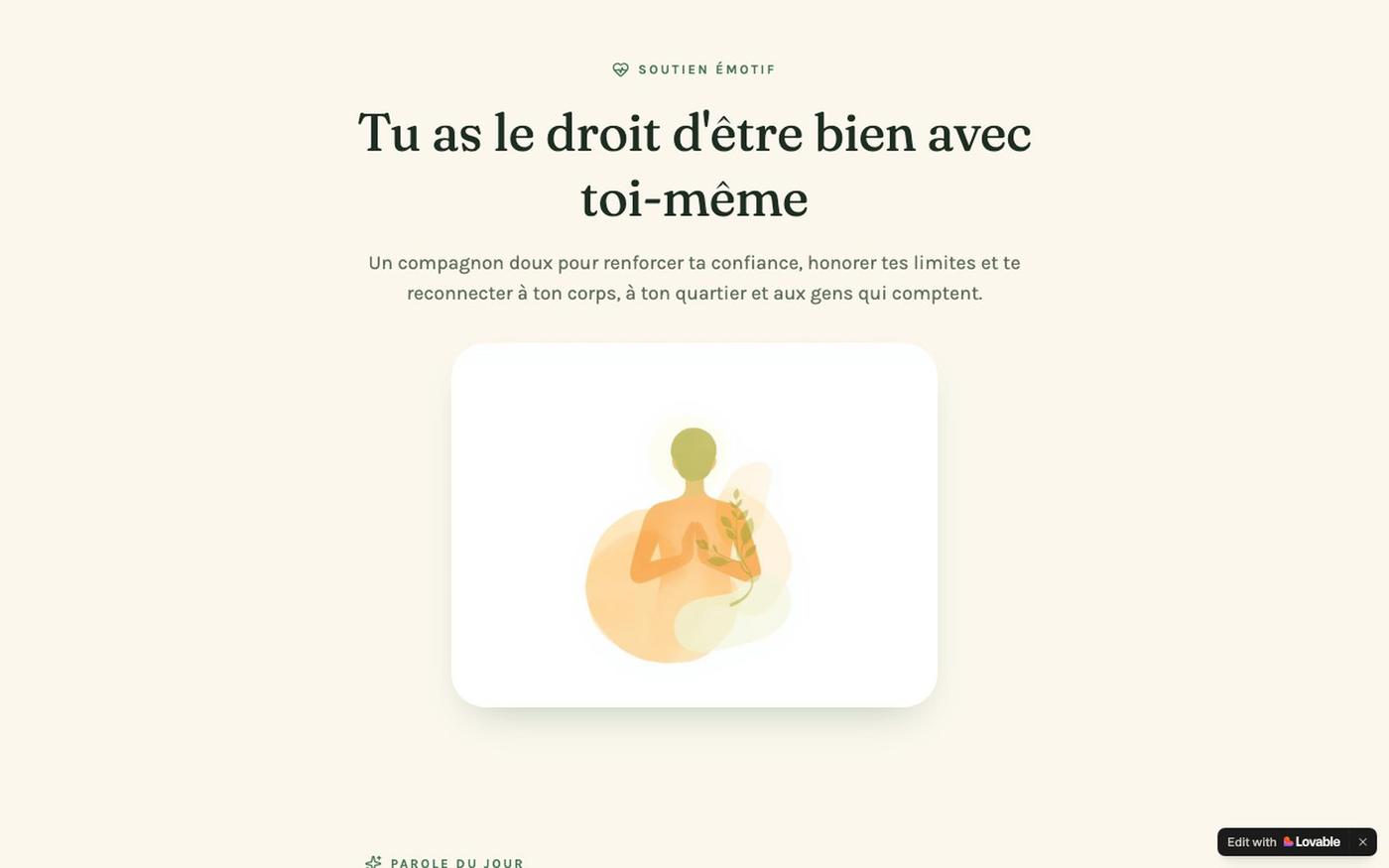 Ancrage — soutien émotif au quotidien — screenshot