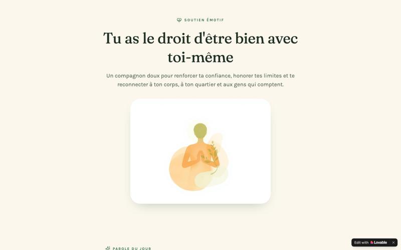 Ancrage — soutien émotif au quotidien — screenshot