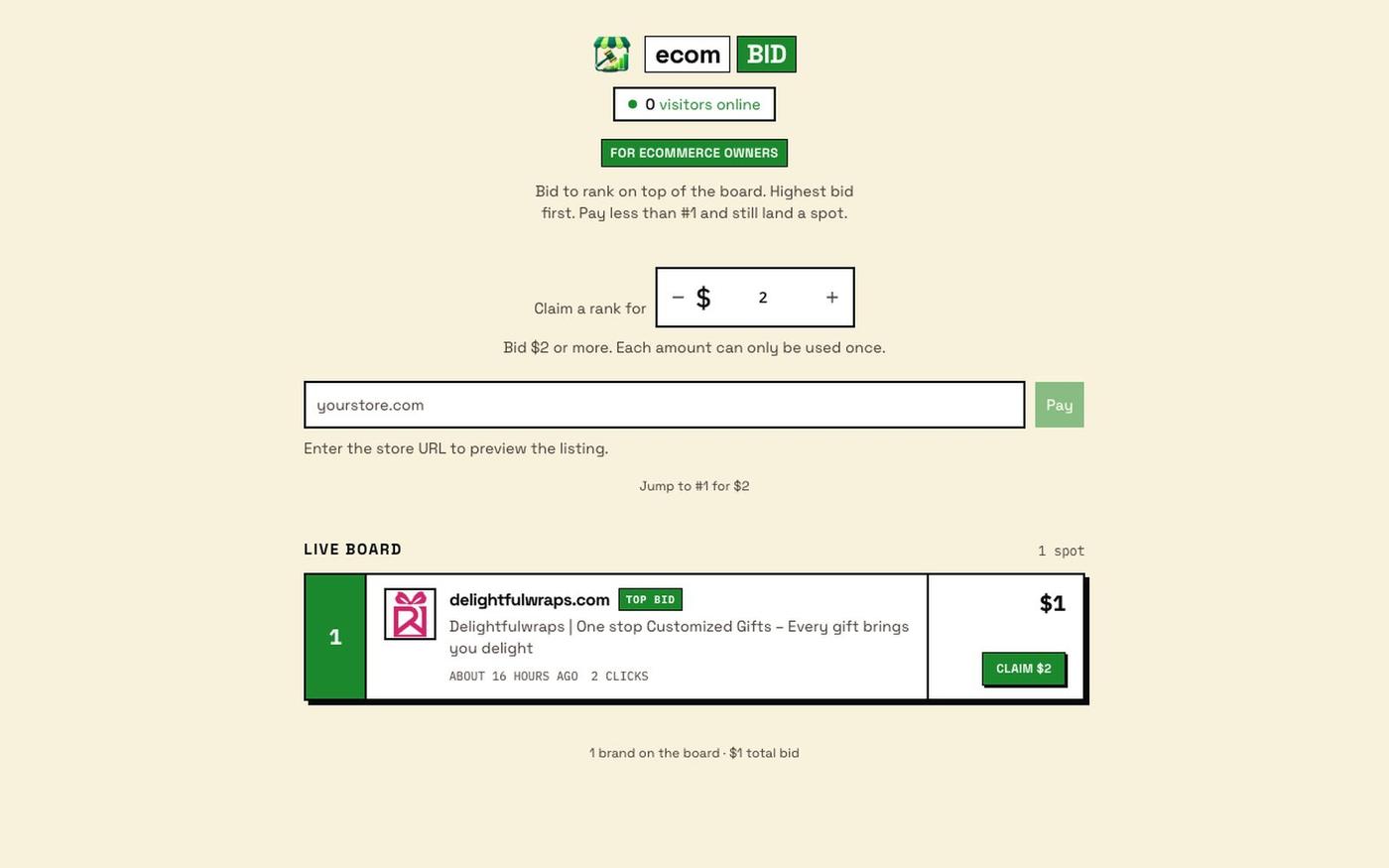 ecombid — for ecommerce owners who want to rank on top — screenshot