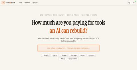EcomReStack — Can I vibecode my eCommerce tool? — screenshot