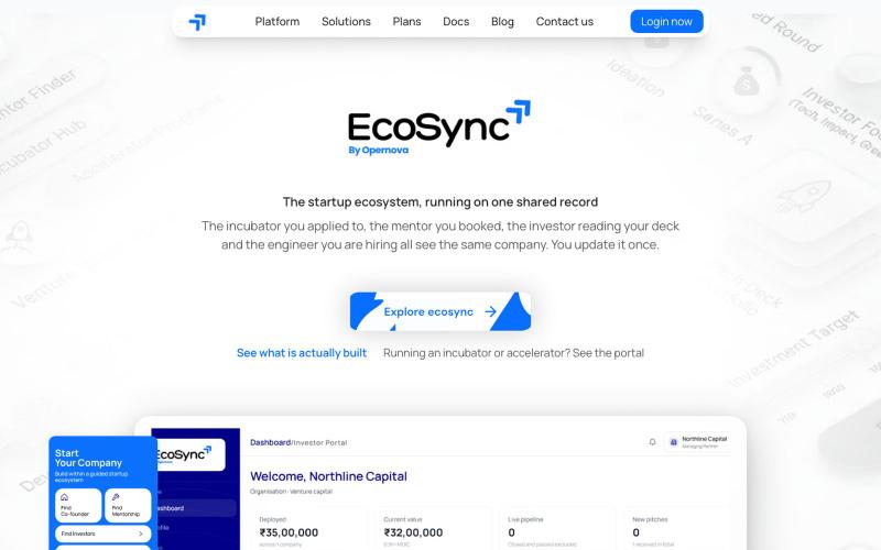 The Startup Ecosystem Platform | EcoSync — screenshot