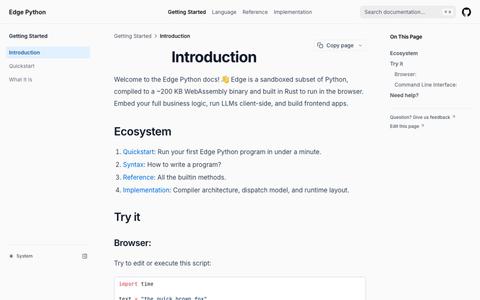Introduction – Edge Python — screenshot