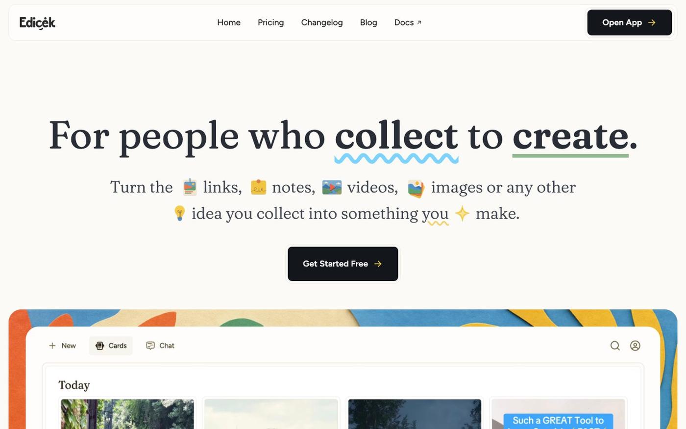 Edicek — For people who collect to create. — screenshot
