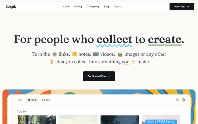 Edicek — For people who collect to create. — screenshot