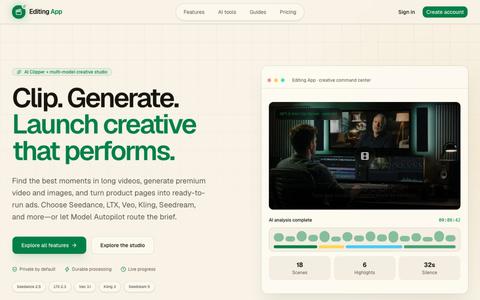 AI Clipper, Video & Image Generator | Editing App — screenshot