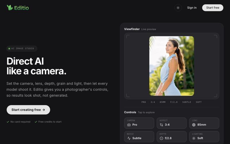 Editio — Direct AI like a camera — screenshot