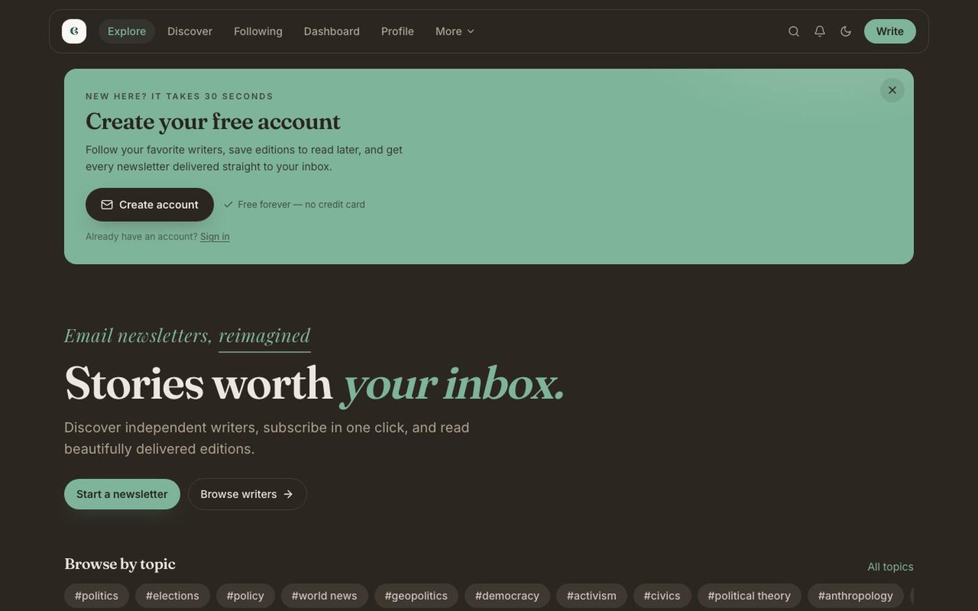 Edition — Email Newsletters — screenshot