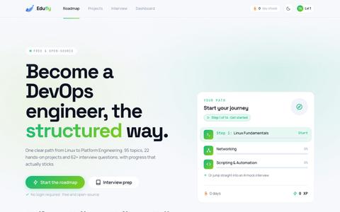 Edufly — Become a DevOps engineer, the structured way — screenshot