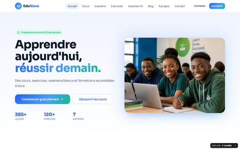 EduNova Afrique — Apprendre aujourd'hui, réussir demain — screenshot