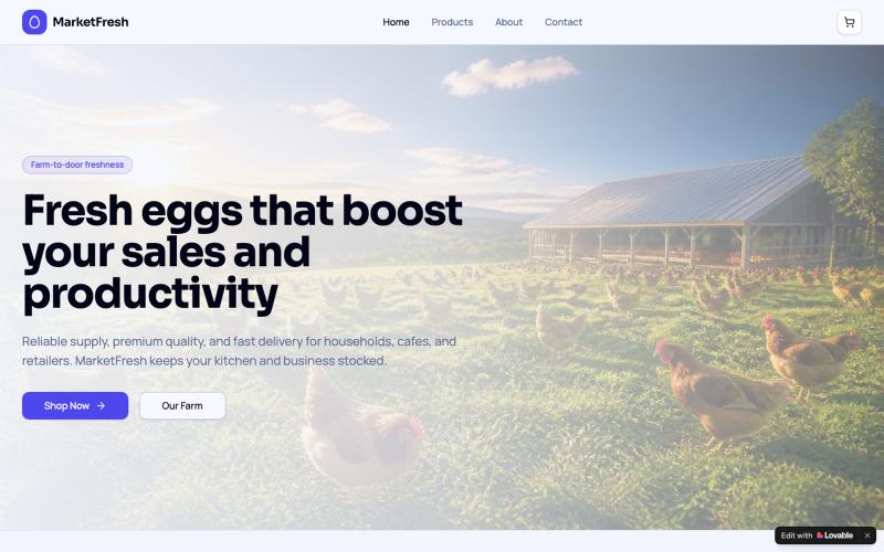 MarketFresh Eggs — Farm-Fresh Eggs Delivered — screenshot