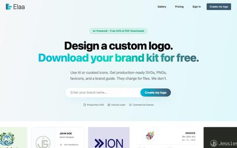 Free AI Logo Maker & Brand Kit | Elaa — screenshot