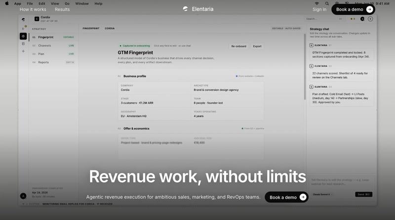 Elentaria — Agentic Revenue Execution for B2B — screenshot