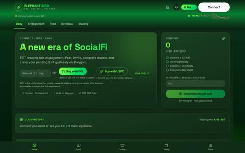 Elephant Bird — Earn EBT on Polygon — screenshot