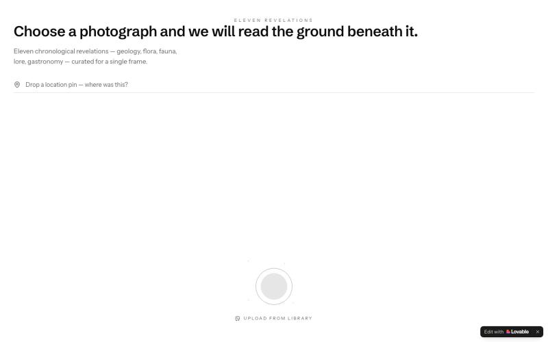 Eleven Revelations — a photograph, eleven discoveries — screenshot