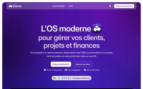 L'écosystème complet pour Agences et Freelances | by Elevia — screenshot