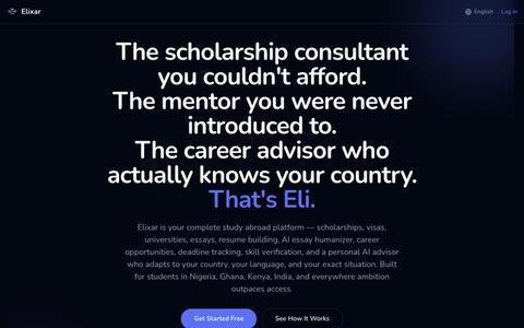 Elixar — AI Mentor for Study Abroad & Scholarships — screenshot