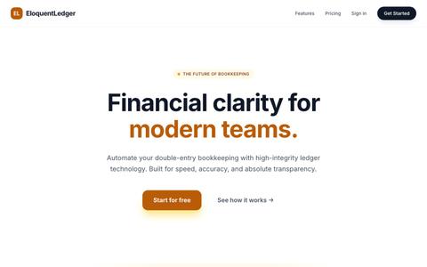 EloquentLedger — Modern Accounting for Modern Businesses — screenshot
