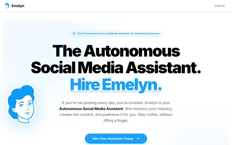 Emelyn: The Autonomous Social Media Assistant | Emelyn — screenshot