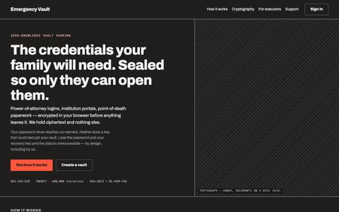 Emergency Vault — screenshot