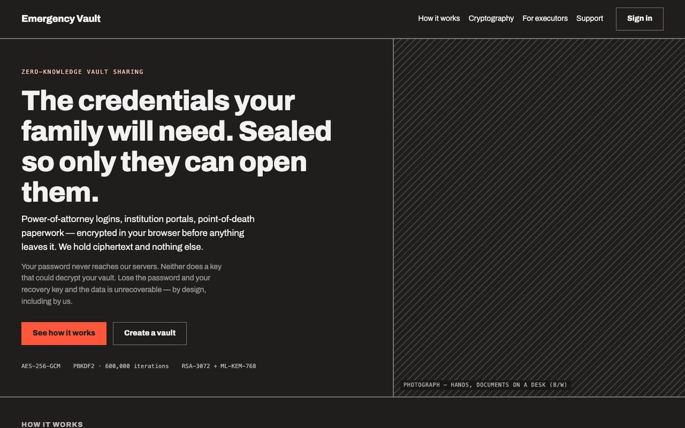 Emergency Vault — screenshot
