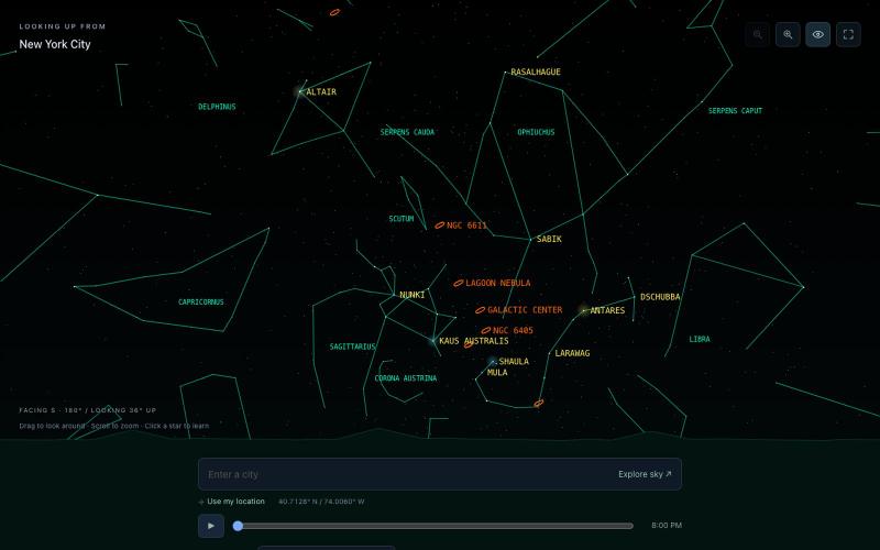 Planetarium: Your sky, wherever you are — screenshot