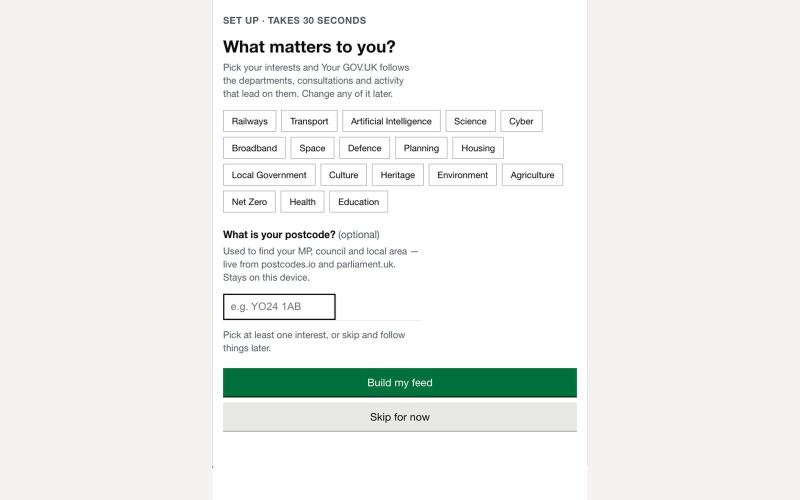 Your GOV.UK — demo — screenshot