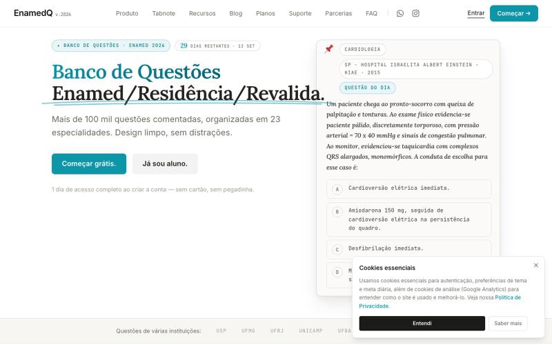 EnamedQ — Banco de Questões e Simulados para o Enamed — screenshot